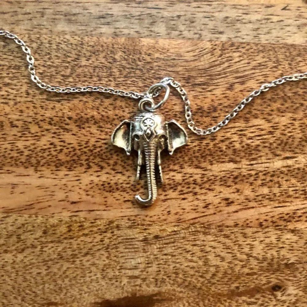 Silver Elephant Charm Pendant Necklace (Silver & Stainless Steel)